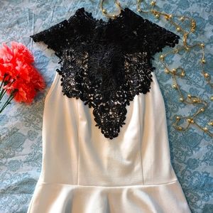 Charlotte Russe White and Black lace blouse